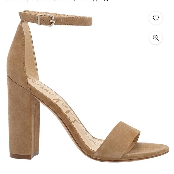 Sam Edelman Yaro Oatmeal suede ankle strap sandals block heels Sz 10 1/2 M new - Picture 3 of 14
